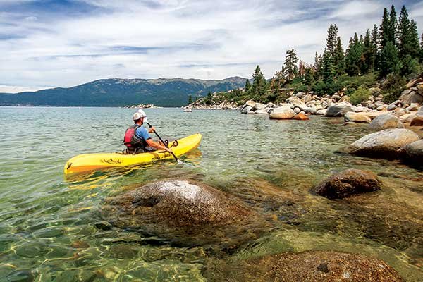 Kayaking on Lake Tahoe