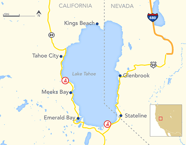 Lake Tahoe Map