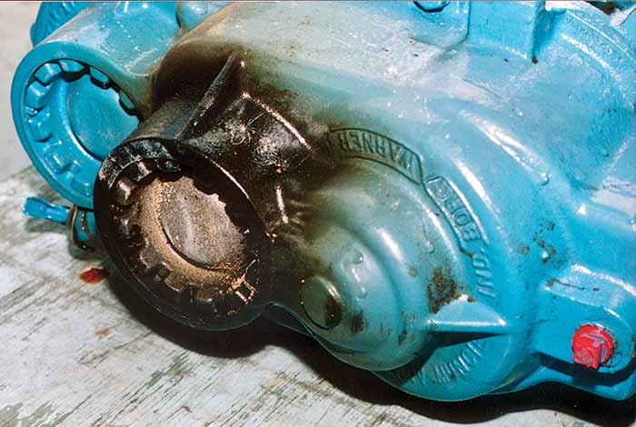 Scorched boat engine