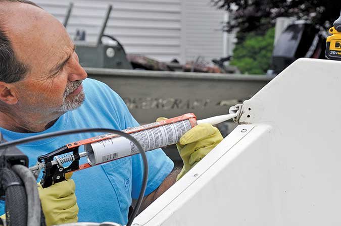 Seal with silicone adhesive