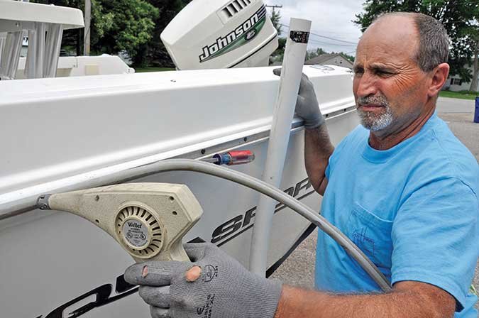 Using a heat gun to soften old insert