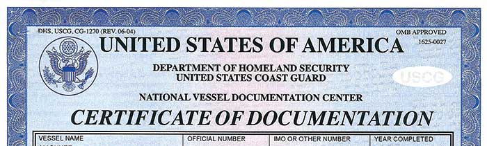 Certificate of Documentation