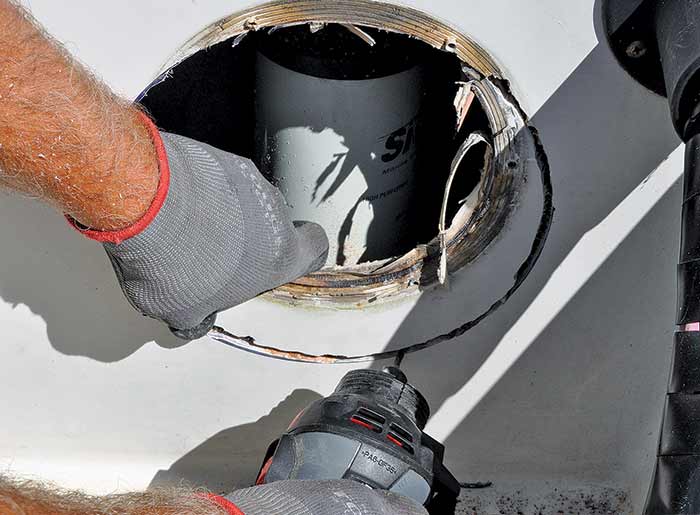 Cut hole with jigsaw