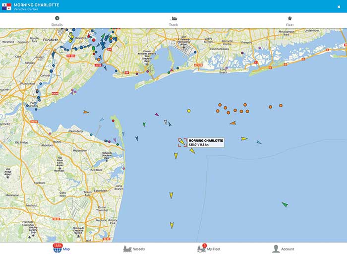 Vessel Finder app