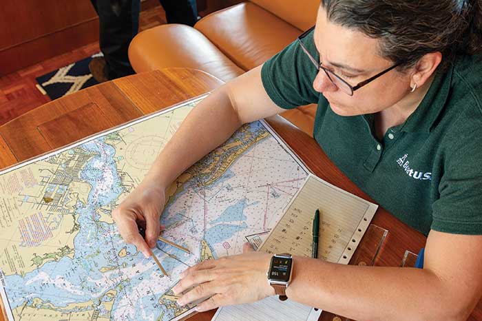 Plotting a course using a paper chart