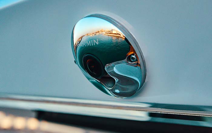 Garmin's Surround View Camera System closeup of camera lense