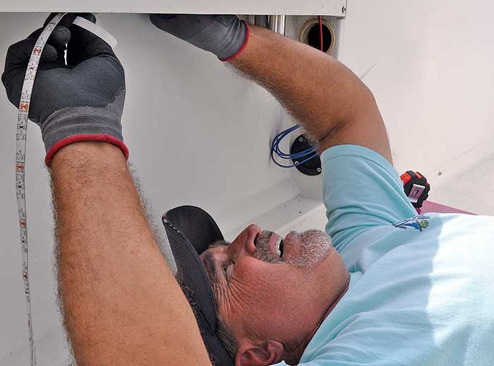 Setting the LED strip in place