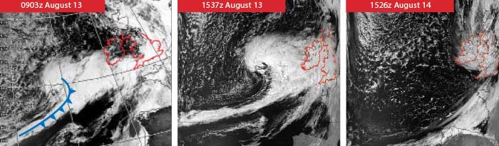 Satellite images of cold front