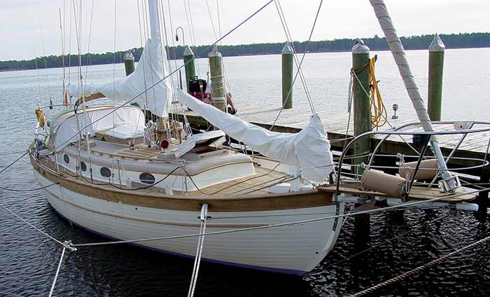 Natural teak finished boat deck