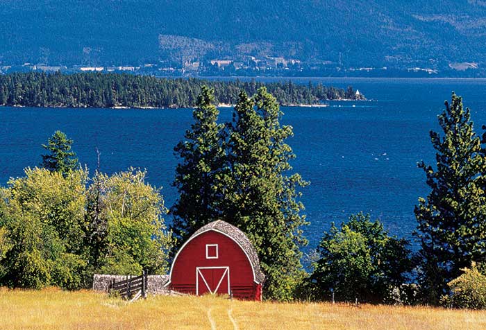 Barn on west shore of Flathead Lake