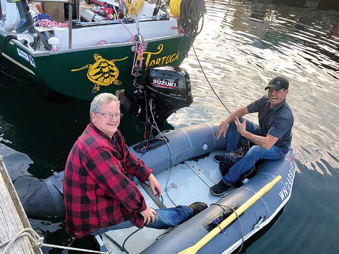 Helped mounting the new 20-hp Suzuki outboard