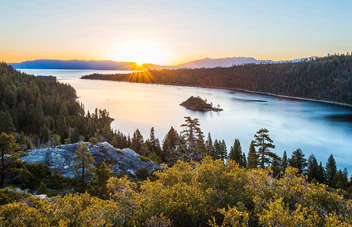 Scenic views of Emerald Bay