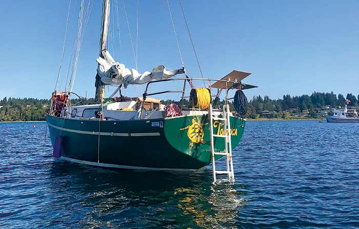 Tortuga anchored in Bedwell Harbour